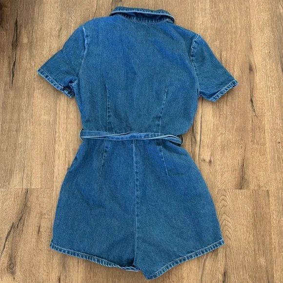 BDG Blue Denim Romper - Picture 3 of 4